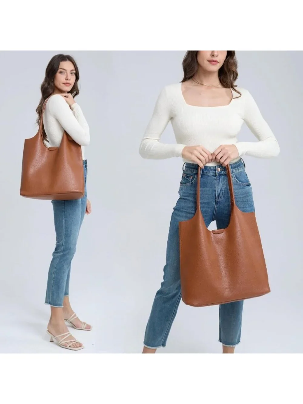 Stylish Soft Vegan Leather Hobo Tote Bag for Women - Perfect for Travel & Daily